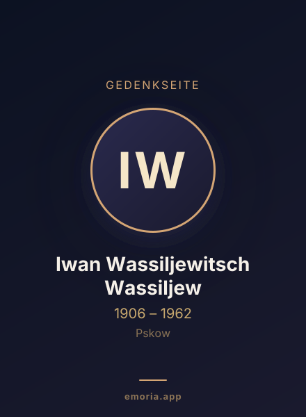 Gedenkportrait von Iwan Wassiljewitsch Wassiljew