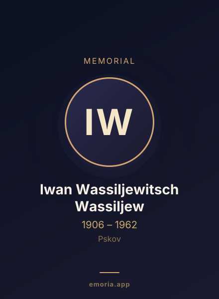 Memorial portrait of Iwan Wassiljewitsch Wassiljew