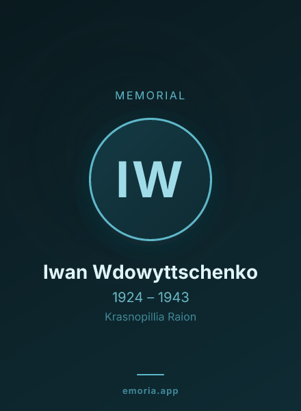 Memorial portrait of Iwan Wdowyttschenko