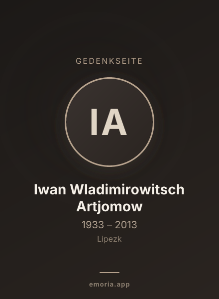 Gedenkportrait von Iwan Wladimirowitsch Artjomow