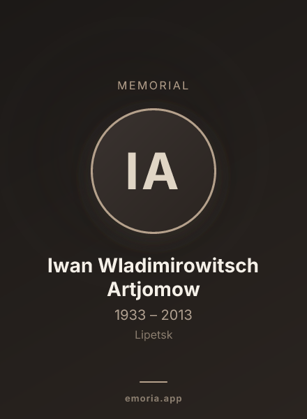 Memorial portrait of Iwan Wladimirowitsch Artjomow