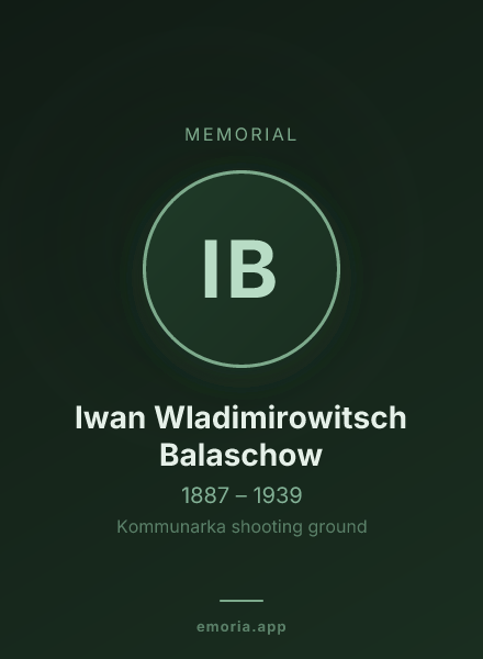 Memorial portrait of Iwan Wladimirowitsch Balaschow