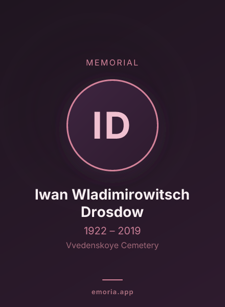Memorial portrait of Iwan Wladimirowitsch Drosdow