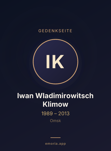 Gedenkportrait von Iwan Wladimirowitsch Klimow