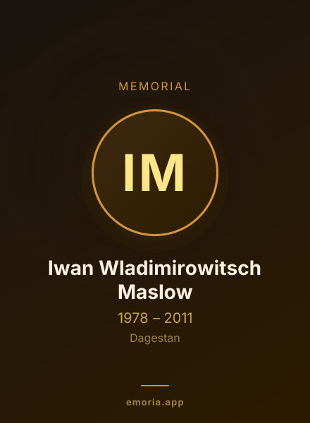 Memorial portrait of Iwan Wladimirowitsch Maslow