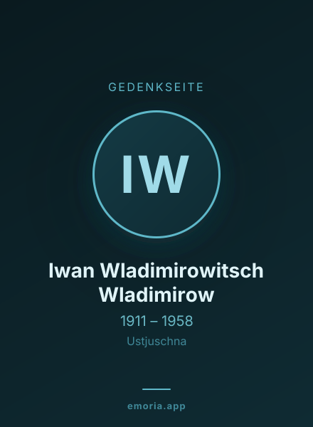 Gedenkportrait von Iwan Wladimirowitsch Wladimirow