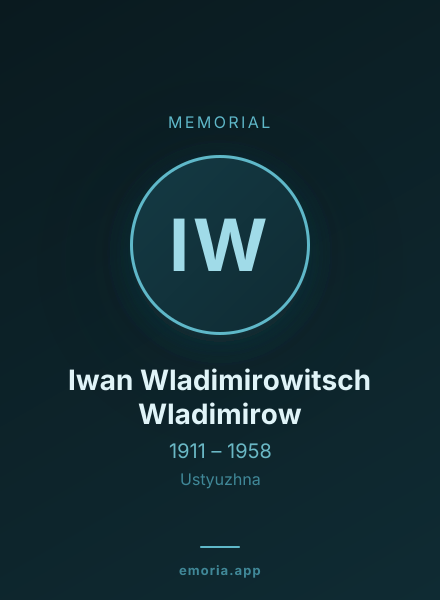 Memorial portrait of Iwan Wladimirowitsch Wladimirow
