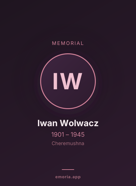 Memorial portrait of Iwan Wolwacz