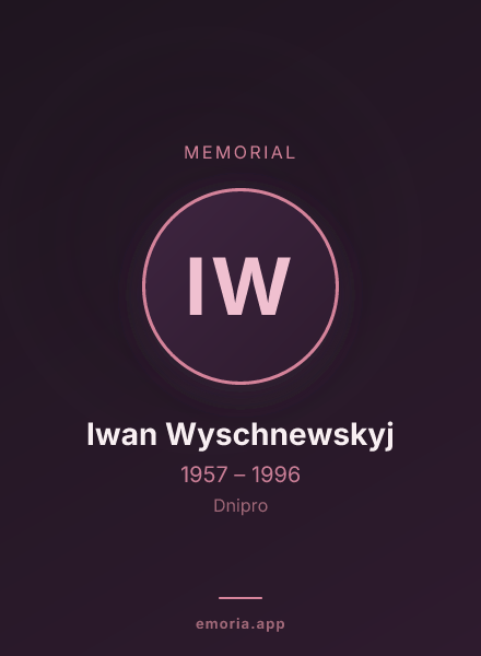 Memorial portrait of Iwan Wyschnewskyj