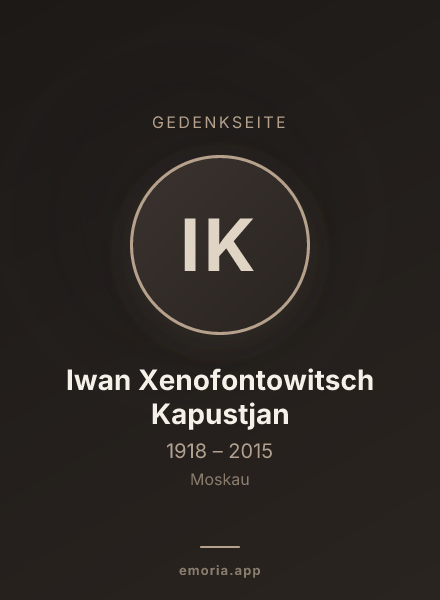 Gedenkportrait von Iwan Xenofontowitsch Kapustjan