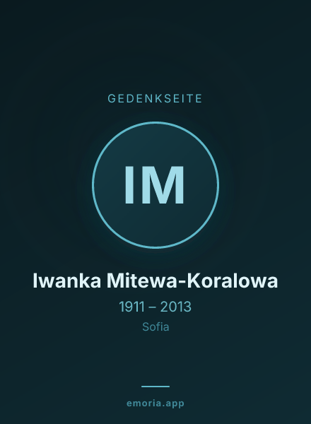 Gedenkportrait von Iwanka Mitewa-Koralowa