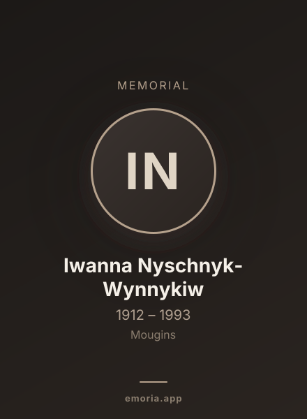 Memorial portrait of Iwanna Nyschnyk-Wynnykiw
