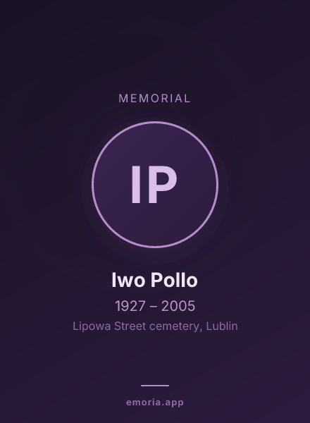 Memorial portrait of Iwo Pollo