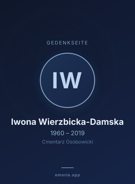 Gedenkportrait von Iwona Wierzbicka-Damska