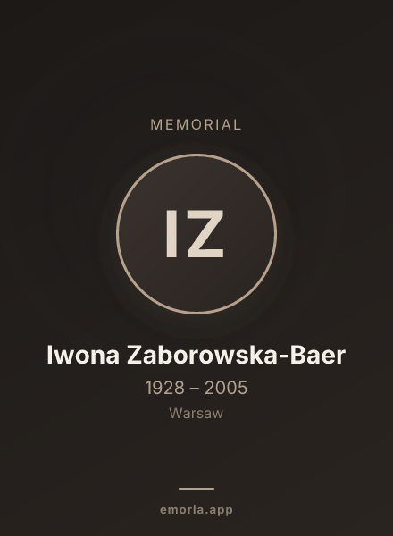 Memorial portrait of Iwona Zaborowska-Baer