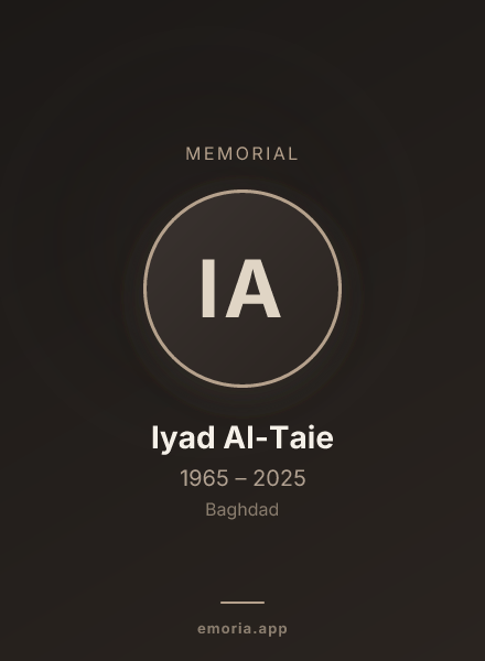 Memorial portrait of Iyad Al-Taie