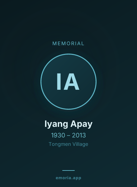 Memorial portrait of Iyang Apay