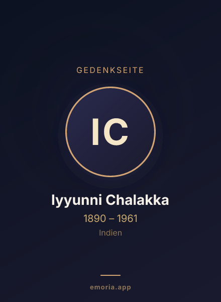Gedenkportrait von Iyyunni Chalakka