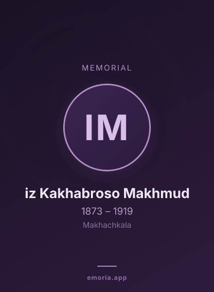 Memorial portrait of iz Kakhabroso Makhmud
