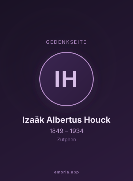 Gedenkportrait von Izaäk Albertus Houck