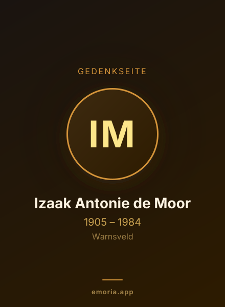 Gedenkportrait von Izaak Antonie de Moor