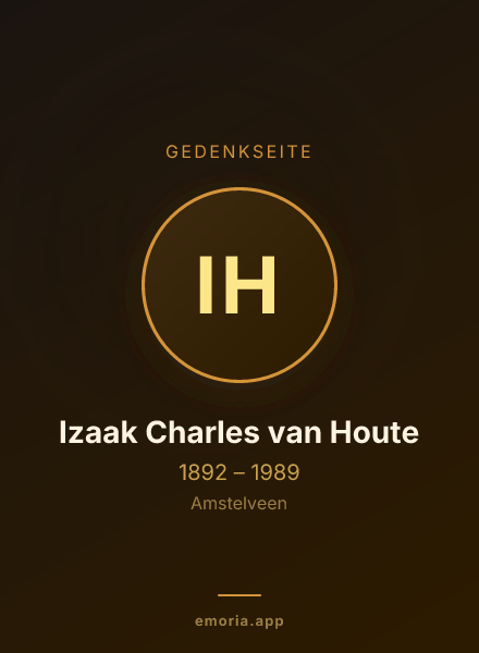 Gedenkportrait von Izaak Charles van Houte
