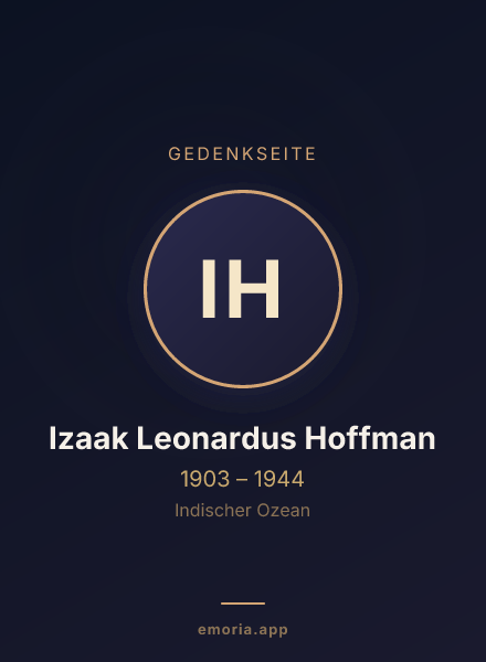 Gedenkportrait von Izaak Leonardus Hoffman