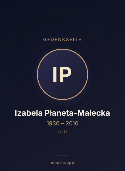 Gedenkportrait von Izabela Płaneta-Małecka