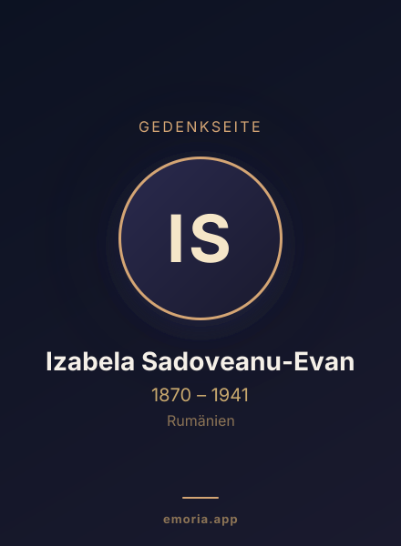 Gedenkportrait von Izabela Sadoveanu-Evan
