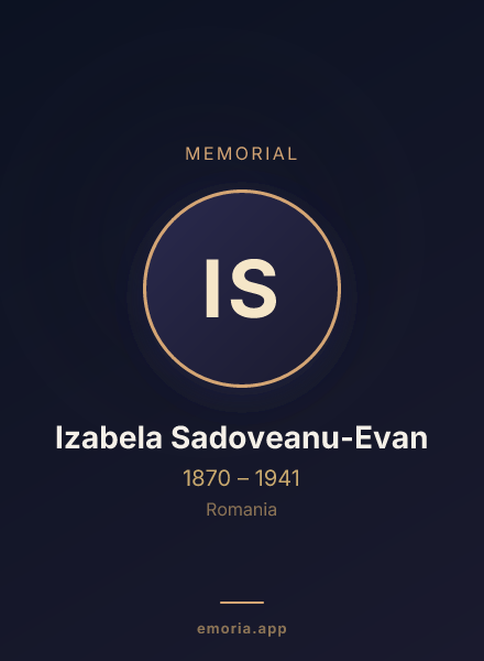 Memorial portrait of Izabela Sadoveanu-Evan