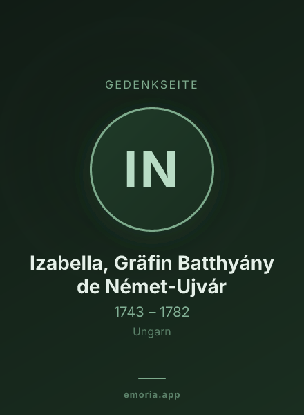 Gedenkportrait von Izabella, Gräfin Batthyány de Német-Ujvár