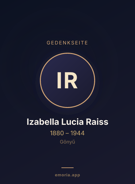 Gedenkportrait von Izabella Lucia Raiss