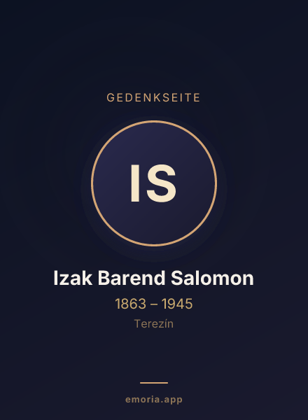 Gedenkportrait von Izak Barend Salomon