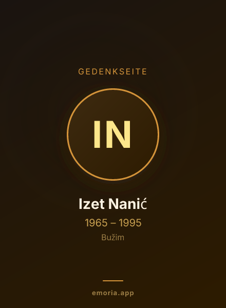 Gedenkportrait von Izet Nanić