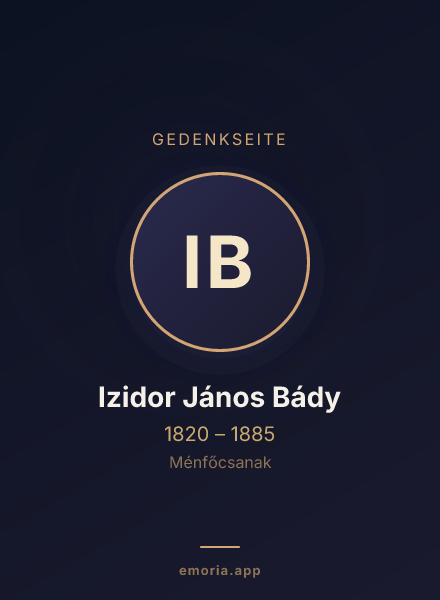 Gedenkportrait von Izidor János Bády