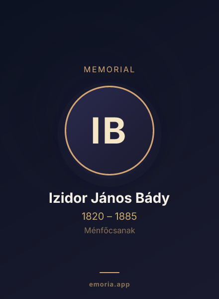 Memorial portrait of Izidor János Bády