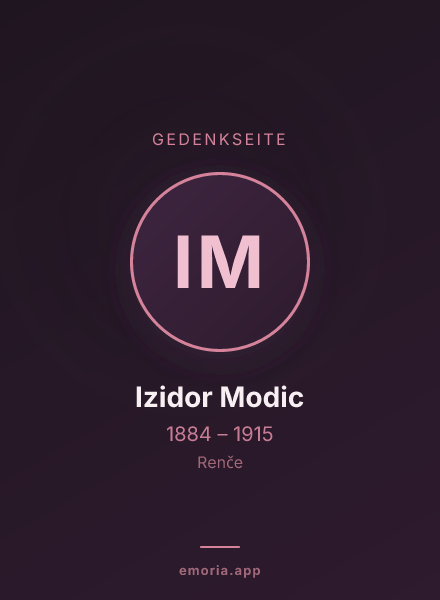 Gedenkportrait von Izidor Modic