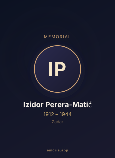 Memorial portrait of Izidor Perera-Matić