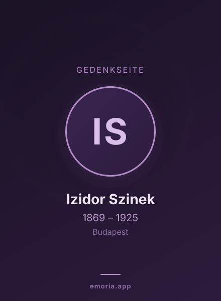 Gedenkportrait von Izidor Szinek