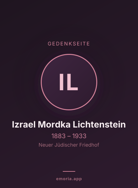 Gedenkportrait von Izrael Mordka Lichtenstein