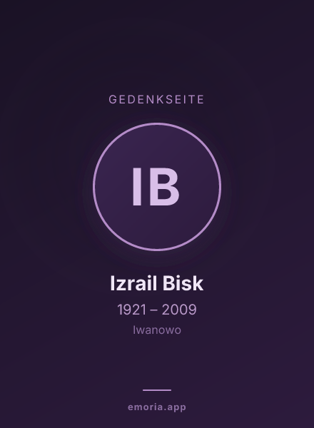 Gedenkportrait von Izrail Bisk