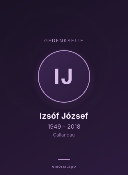 Gedenkportrait von Izsóf József