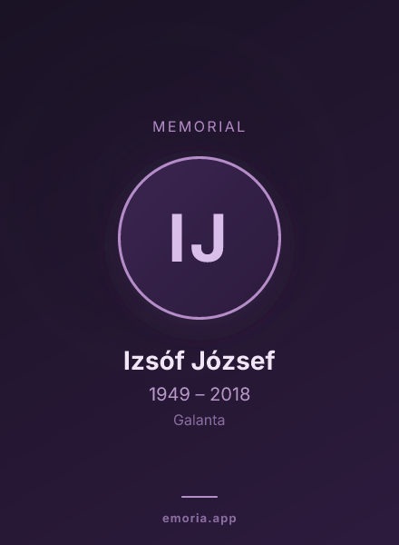 Memorial portrait of Izsóf József
