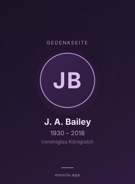 Gedenkportrait von J. A. Bailey