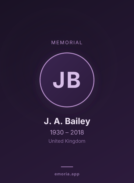 Memorial portrait of J. A. Bailey