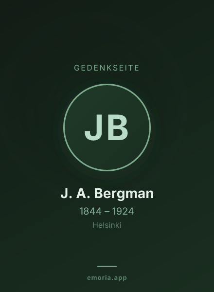 Gedenkportrait von J. A. Bergman