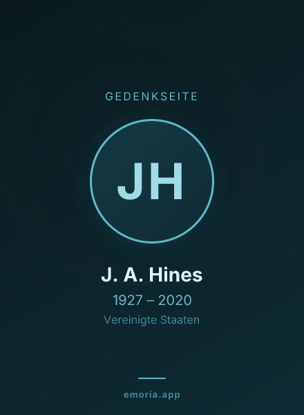 Gedenkportrait von J. A. Hines
