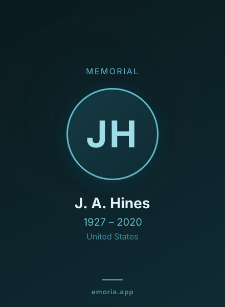 Memorial portrait of J. A. Hines