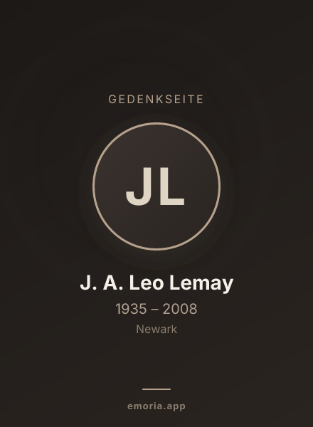 Gedenkportrait von J. A. Leo Lemay