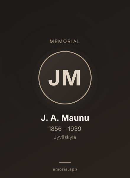 Memorial portrait of J. A. Maunu